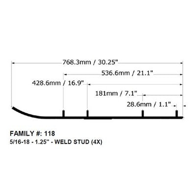 Solid Spare Bottom Line 6" Carbides Runners Skags for Arctic Cat fits many 1992-2000 Sleds