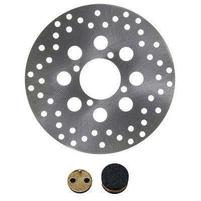 Solid Spare Rear Disc Brake Rotor, Semi-Metallic Brake Pads for Yamaha Blaster 200 1988-2002