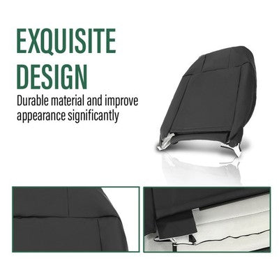 Solid Spare Fit For 2005-2009 Ford Mustang GT Deluxe Driver Bottom-Top Perforated Seat Cover