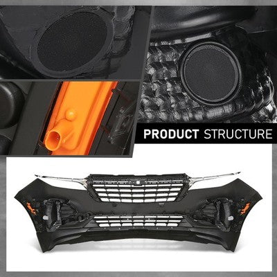 Solid Spare Front Bumper Cover Grille Assembly Kit For 2022-2024 Chevy Equinox w/ Fog Lights