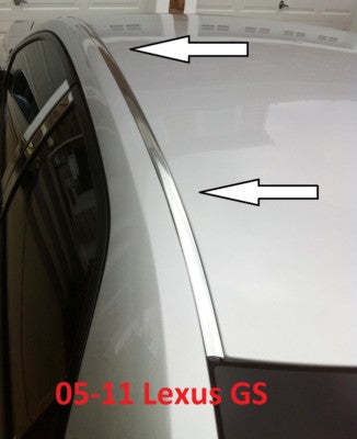 For 2005-2011 LEXUS GS CHROME ROOF TOP TRIM MOLDING KIT