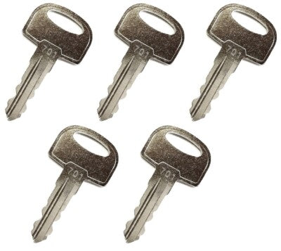 Solid Spare (5) Ignition Keys For JCB, Ditch Witch Heavy Equipment - 701, 45501, 105-1790