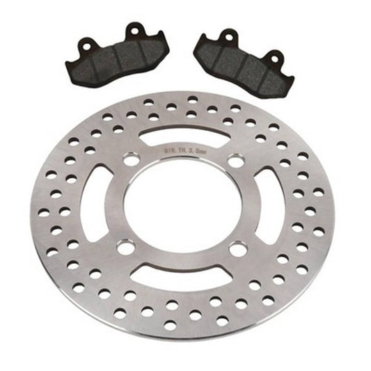 Solid Spare Rear Disc Brake Rotor & Semi-Metallic Pads for Honda TRX250R FourTrax 1986-1989