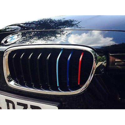 M Colored Kidney Grille Stripe Decal Sticker Set For BMW 3 Series Models