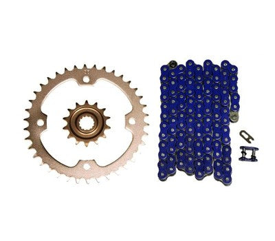 Solid Spare Blue 520x96 Drive Chain & 14/37 Sprockets for Yamaha 2004-2009 2012-2013 YFZ450