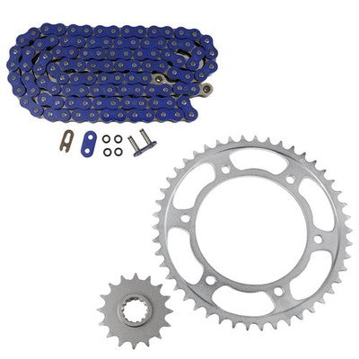 Solid Spare Blue 525x108 O-Ring Chain & 16/46 Sprockets for Honda CBR600F4i fits 2001-2006