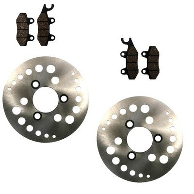 Solid Spare 2 Front Disc Brake Rotors & Semi-Metallic Pads for Suzuki LT-R450 Quadracer 450