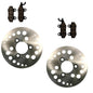 Solid Spare 2 Front Disc Brake Rotors & Semi-Metallic Pads for Suzuki LT-R450 Quadracer 450