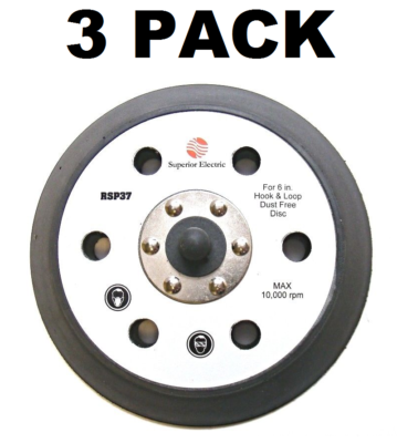 Solid Spare (3) 6 Inch Sander Pad Random Orbit Hook Loop Backing for Porter Cable 18001