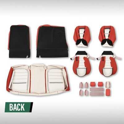 Solid Spare Fit For 2011-2014 Dodge Challenger SE SXT RT Full Set RED Seat Covers Replace