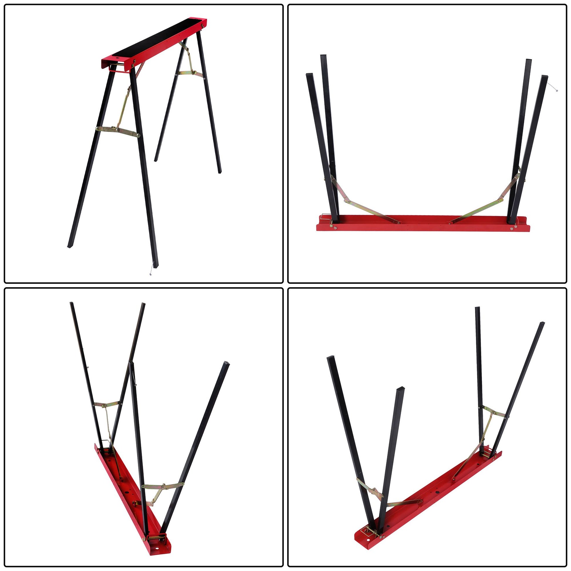 Solid Spare 2Pack Portable Heavy Duty Saw Horse 440 lbs Capacity Steel Folding Legs Sawhorse