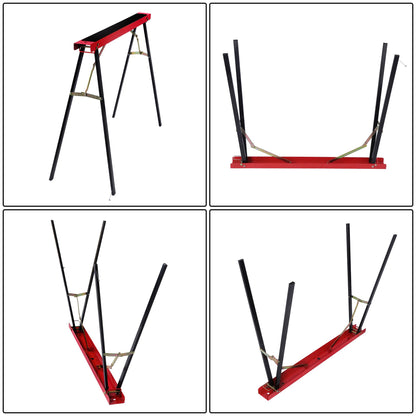 Solid Spare 2Pack Portable Heavy Duty Saw Horse 440 lbs Capacity Steel Folding Legs Sawhorse