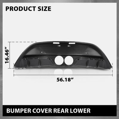 Solid Spare Fit For 2013-2017 Hyundai Veloster Turbo Rear Lower Bumper Cover w/ Sensor Holes