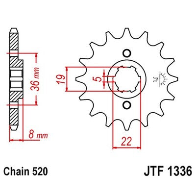JT Sprockets 13 Tooth Front Sprocket 13T for Honda ATC350X fits 1985-1986 Models