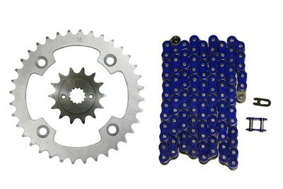 Solid Spare Blue 520x96 Drive Chain & 14/36 Sprockets for Suzuki LT-R450 Quadracer R450