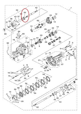 Rear Axle Bearing For Yamaha Drive G29 Gas/Electric YDRA YDRE - JW1-F2176-00-00