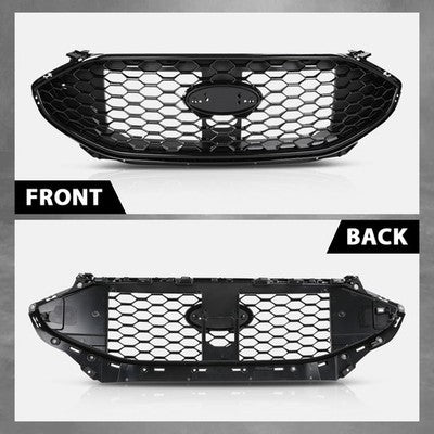 Solid Spare Fit For 2019-2022 Ford Edge ST Front Bumper Upper Grille Grill Assembly Black