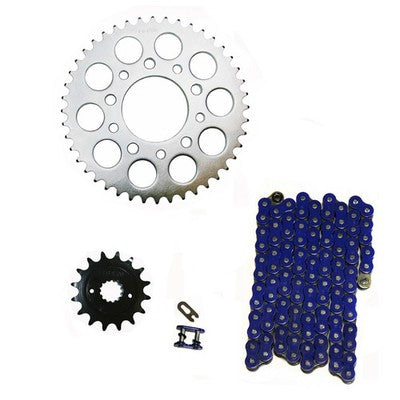 Solid Spare Blue 525x120 O-Ring Chain & 16/44 Sprockets for Honda Shadow VLX 600 1989-2007
