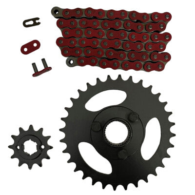 Solid Spare Red 520x60 Drive Chain & 12/32 Sprockets for Polaris RZR 170 fits 2009-2016