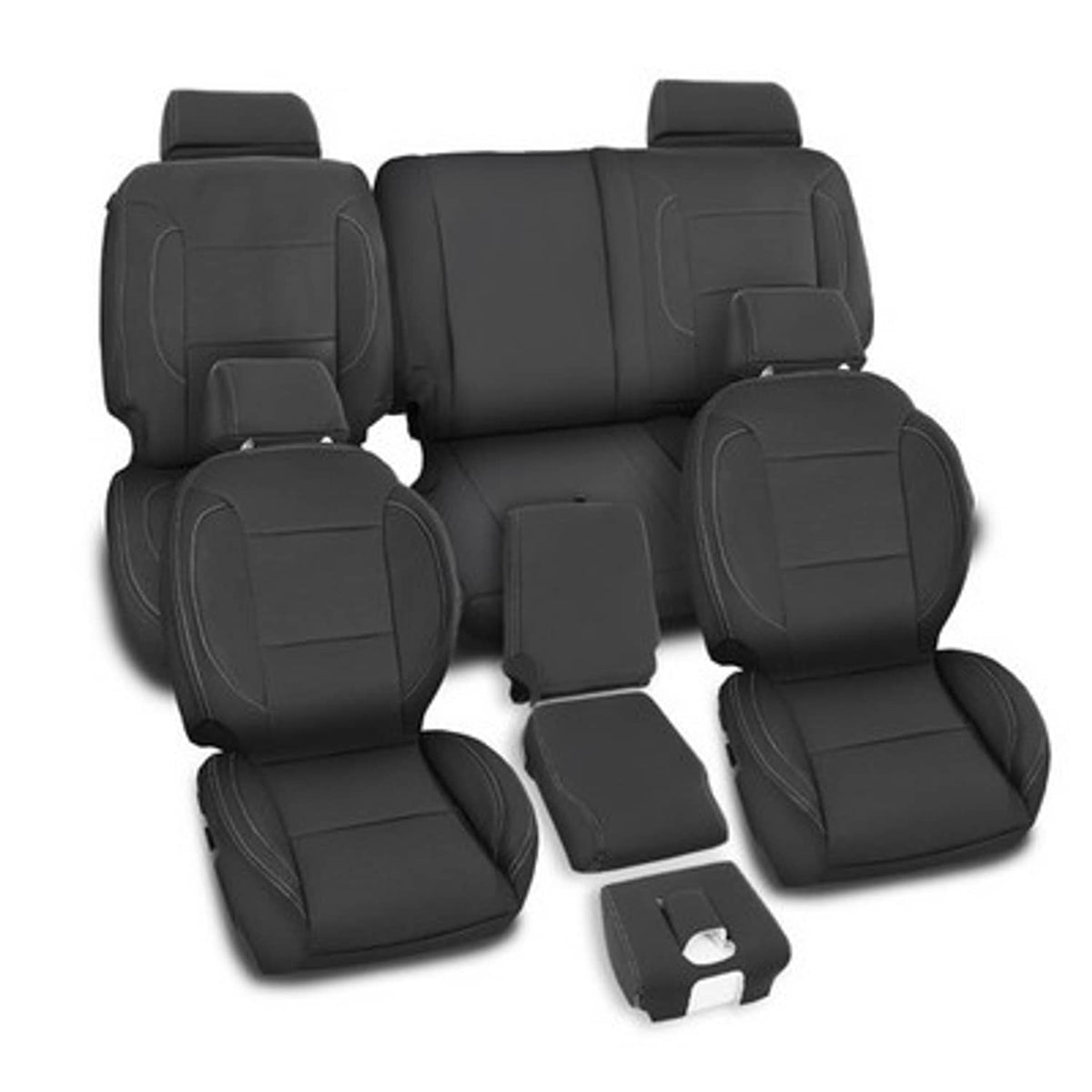 Solid Spare Fit For 2014-2018 Chevy Silverado LT DOUBLE Cab Full Set Seat Covers Replace