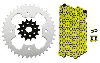 Solid Spare Yellow 520x98 Drive Chain & 14/38 Sprockets for Polaris Outlaw 525 S 2008-2010