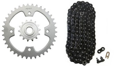 Solid Spare Black 520x94 O-Ring Drive Chain & 14/38 Sprockets for Kawasaki KFX450R 2008-2014