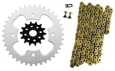 Solid Spare Gold 520x98 O-Ring Drive Chain & 14/38 Sprockets for Polaris Outlaw 525 S