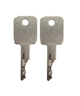 (2) Keys For Bobcat, Terex, Ditch-Witch, Genie, Grove, IR, JLG, Komatsu, IH D250