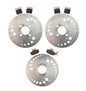 Solid Spare Front & Rear Brake Rotors & Semi-Metallic Pads for Yamaha Kodiak 400 2000-2002