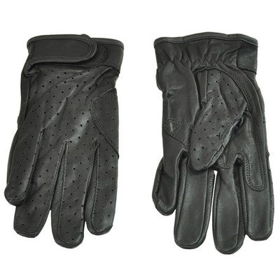 Solid Spare Men's Fulmer G41 Goatskin Motorcycle Riding Gloves Perforated Vented Black