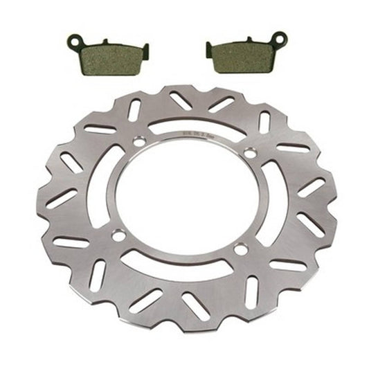 Solid Spare Rear Brake Rotor & Semi-Metallic Brake Pads for Kawasaki KX250 fits 2003-2007