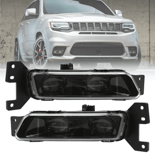 Solid Spare For 2017-2021 Jeep Grand Cherokee SRT LED Bumper Fog Lights Lamps Set Left+Right