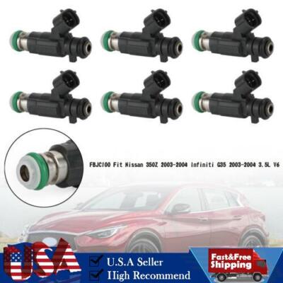 6PCS Fuel Injectors FBJC100 Fit Nissan 350Z 03-04 Fit Infiniti G35 2003-2004