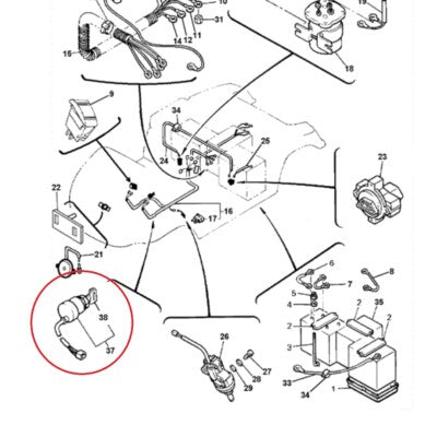 Ignition Key Switch For Yamaha G19 G22 Carts - JR1-82510-03-00, JR1-82510-02-00