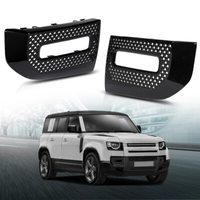 Solid Spare Front Bumper Fog Light Bezel Cover Fit For 20-22 Land Rover Defender 90 110 130