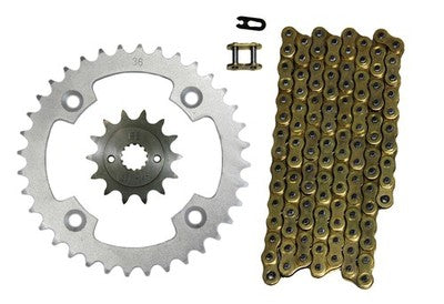 Solid Spare Gold 520x96 Drive Chain & 14/36 Sprockets for Suzuki LT-R450 Quadracer R450
