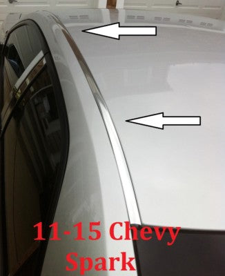 Solid Spare 2011-2015 CHEVY SPARK CHROME ROOF TOP TRIM MOLDING KIT By Automotive Authority