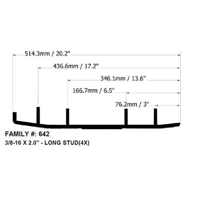 Solid Spare Bottom Line 6" DUAL Runner Carbides for Yamaha many 2001-2022 Snowmobiles