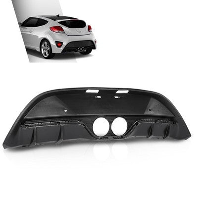 Solid Spare Fit For 2013-2017 Hyundai Veloster Turbo Rear Lower Bumper Cover w/ Sensor Holes