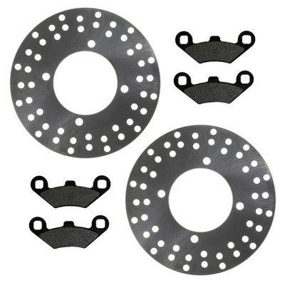 Solid Spare 2 Front Disc Brake Rotors & Pads Many 1990-1999 fits Polaris ATVs SEE LIST