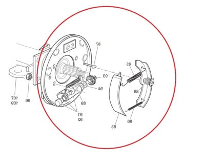Passenger Side Brake Assembly w/ Brake Shoes for EZGO TXT Golf Cart 70998-G02
