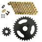 Solid Spare Gold 520x60 O-Ring Chain & 12/32 Sprockets for Polaris RZR 170 fits 2009-2016