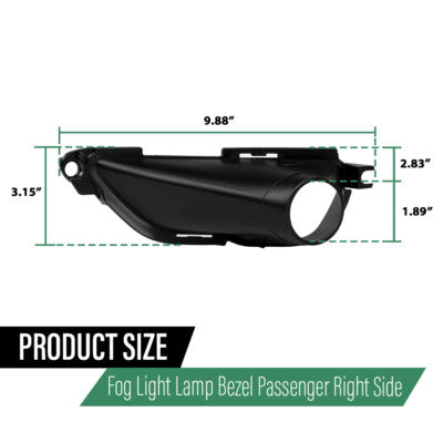 Solid Spare Fit For 16-2022 Jeep Grand Cherokee Bumper Fog Light Bezel Lamp Trim Right Side
