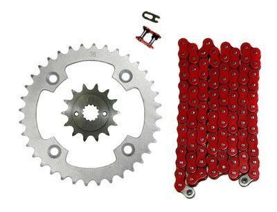 Solid Spare Red 520x96 O-Ring Drive Chain & 14/36 Sprockets for Suzuki LT-R450 Quadracer