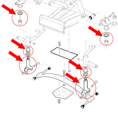 (2) King Pin Assembly Kit For Club Car DS Carryall 1981-Up 1016386 1010121