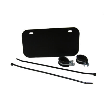 Solid Spare ATV - License Plate Kit - Black with White decal kit - Two Mounting Options