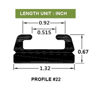 Solid Spare SPI Black Snowmobile Slide Rail Wearstrip Hyfax for Polaris 56" Profile 22
