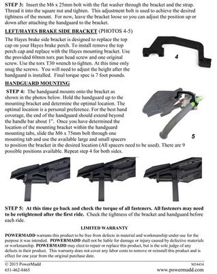Solid Spare PowerMadd Hayes Brake Snowmobile Mount Kit for Sentinel Handguards - 34454