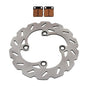 Solid Spare Rear Wave Pattern Disc Brake Rotor & Brake Pads for Suzuki RM65 2003 2004 2005