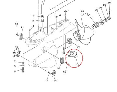 Zinc Trim Tab Anode For Yamaha Outboards 200 225 250 HP 61A-45371-00-00, 18-6119